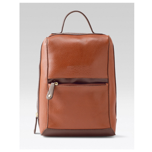 Sac à dos chic 100 % cuir véritable pour femme, avec des accents de quincaillerie classiques et une texture lisse - Product Image 3