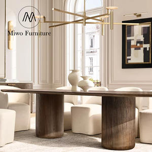 Mesa de Comedor Rectangular Moderna para Banquetes de Hotel, Mesa de Cocina con Tablero de Madera Maciza, Juego de Mesa y Sillas de Comedor Antiguas - Product Image 3