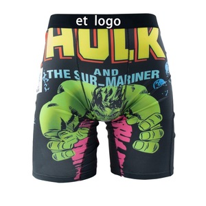 Boxer da Uomo a Vita Media Traspiranti Antibatterici con Stampa Geometrica e Logo in Tessuto Lavorato a Maglia, Modello Sportivo Esteso - Product Image 2