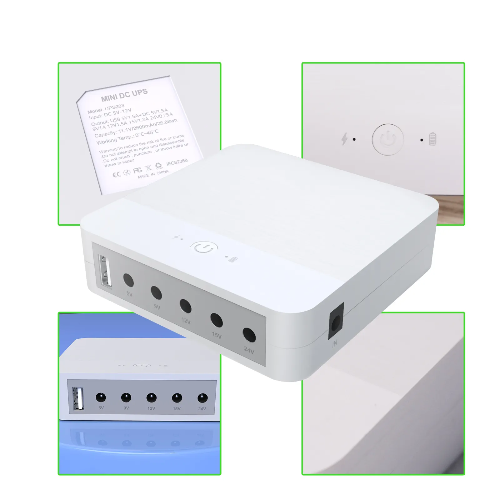 WGP mini ups6出力ポート12v 9v 5v 2a mini dc ups for network internet television tv control box