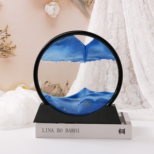 Tableau de sable mouvant semi-artisanal poli, luxe léger, formes géométriques modernes, <span class=keywords><strong>sablier</strong></span>, pour salon, meuble TV, cadeau de vin - Product Image 2