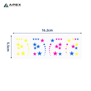 <span class=keywords><strong>Tatouage</strong></span> facial néon trois couleurs Magenta Jaune Bleu Étoile 12 motifs 162x55mm - Product Image 3