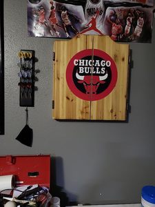 Gỗ rắn treo tường phi tiêu chủ Caddy đứng với phụ kiện lưu trữ túi hiển thị 4 Bộ thép/mềm <span class=keywords><strong>tip</strong></span> phi tiêu - Product Image 4