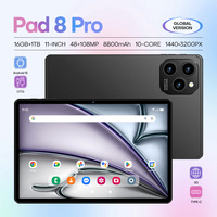 Tablet Pad 8 Pro de 11 Pulgadas, 16GB+1TB, 8000mAh, 5G LTE, Doble SIM+TF, Llamadas, Función de Teléfono con Tarjeta SIM, Multilingüe, Original