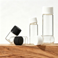 Botol Vial Kaca Mini Amber Brown 1ml 2ml 3ml 5ml dengan Tutup Sekrup dan Sumbat untuk Sampel Tes Minyak Esensial Cair