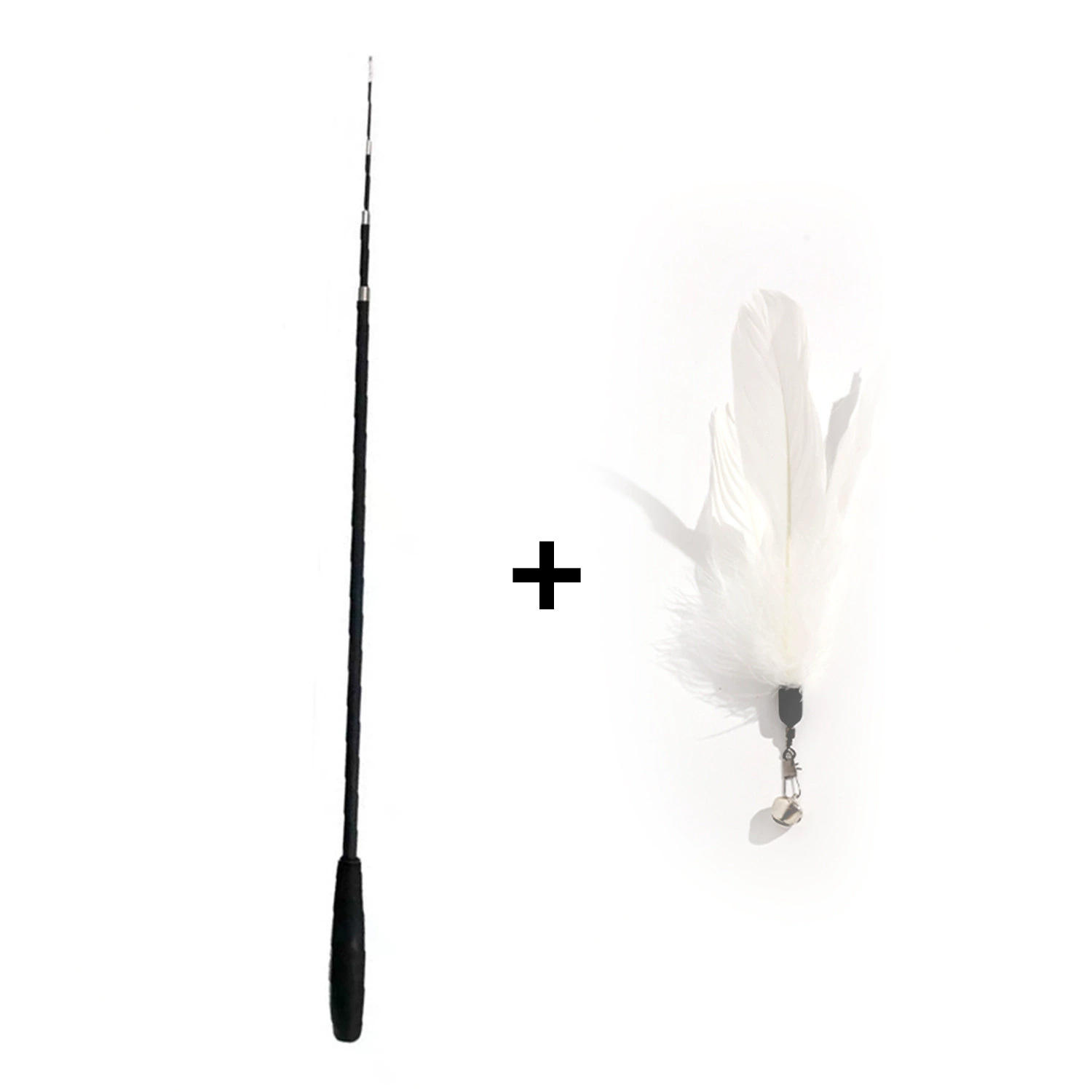 Perche télescopique 180cm-plume blanche