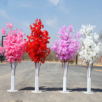 Nouvelle tendance, centre de table de mariage, ornement d'arbre, arbre artificiel en soie, cerisier en fleurs pour la décoration de la cérémonie de mariage