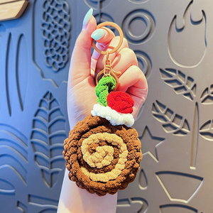 Llavero de peluche suave con forma de rollo suizo, peluches de comida, macaron, postre, pan, pastel, colgantes para bolso de mujer - Product Image 5