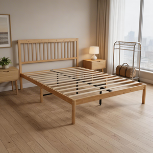 Современная кровать-платформа из массива дерева с низким профилем, экологичная, прочная, с функцией хранения, бамбуковый каркас - Product Image 6