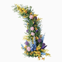 Arche de mariage en fleurs artificielles 190cm 210cm, support floral en soie blanc rose champagne pour décoration de cérémonie extérieure et intérieure