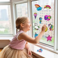 Le kit d'art de peinture scintillante de fenêtre fait 26 projets, créez votre propre artisanat de fenêtre en acrylique pour les enfants de 4 à 12 ans
