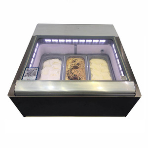 Table Top 3 4 6 Pans Mini Small Ice Cream Freezer/gelato Display Freezer - Product Image 1