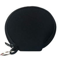 Portefeuille en néoprène de forme mignonne, couleur bonbon personnalisée, pochette pour écouteurs, mini porte-monnaie avec anneau