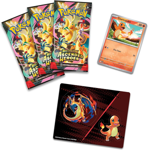 Vente en gros Pokémon TCG : Collection d'autocollants technologiques Mega Evolution Ascended Heroes, Boîte Charmander, Boîte d'entraîneur, Boîte cadeau de cartes à collectionner - Product Image 3