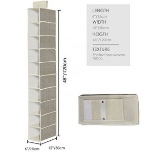 Good Quality Wardrobe Hanging Storage Sturdy Canvas 10 Shelves 20 Compartments Organizer for Shoes <b>Clothes</b> - Product Image 5