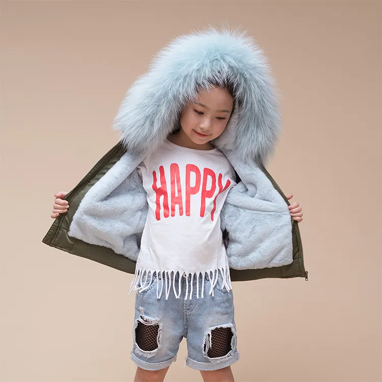 New Baby Products Girl Clothes Kids Boutique Clothing short Thickened Flying Crane Winter Coat with Fur Hooded