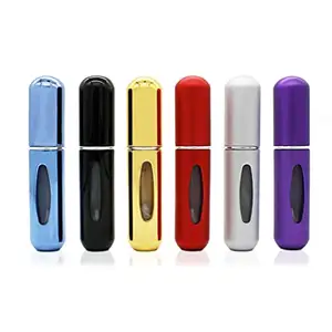 Wholesale Elegent Empty Color Spray Perfume Bottle With Round Aluminum Shell In Stock