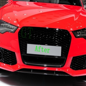 ชุดแต่งรอบคันสไตล์ RS6 ปี 2016 สีเทาพื้นรองพ่นสี พร้อมกระจังหน้าลายรังผึ้งสีดำ (เข้ารูป 100%) สำหรับ <span class=keywords><strong>Audi</strong></span> A6 - Product Image 4