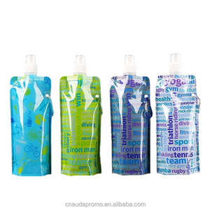 Bolsa <span class=keywords><strong>de</strong></span> Agua <span class=keywords><strong>de</strong></span> Plástico Reutilizable para Bebidas, con Logotipo Personalizado al por Mayor, para Viajes, Escalada y Actividades al Aire Libre, Botellas Plegables con Mosquetón - Product Image 3