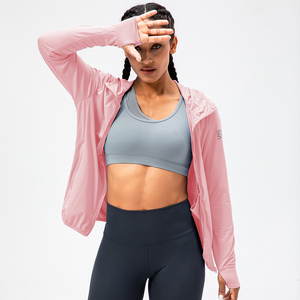 UPF 50 + UV Protection solaire veste femmes fermeture éclair à capuche à manches longues respirant vêtements de plein air pêche course veste - Product Image 5