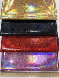 Accesorios de tela holográfica de Bajo MOQ, piel de serpiente multicolor impresa, cuero de PU para bolso, cinturón, decoraciones, cuero sintético - Product Image 6