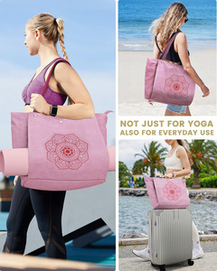 Free sample Custom Canvas Tote Bags With Yoga <b>Mat</b> Carrier Pockets Carry All Shoulder Bags for Exercise, Pilates, Travel, <b>Beach</b> - Product Image 6