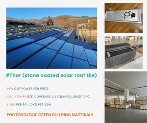 <strong>Solar</strong> Roof <strong>Tiles</strong> 80w <strong>Solar</strong> Panels <strong>Tiles</strong> Lightweight Stone Coated BIPV <strong>Solar</strong> <strong>Tile</strong> for <strong>Solar</strong> Energy System - Product Image 4