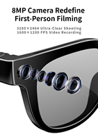 Nouvelles lunettes intelligentes Vision MT3 avec caméra 8MP, bouton tactile HD, traduction IA, assistant vocal, charge rapide, lunettes de soleil sport BT