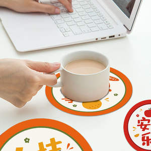 Posavasos redondo con diseño de dibujos animados de Wishful Orange, tapete aislante térmico de poliéster, mantel individual duradero para uso en el hogar y la cocina - Product Image 5
