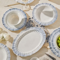 Nouveau Style Ensemble de Bols à Riz en Céramique avec Couleurs Sous Glaçure, Vaisselle Domestique Jetable pour Table à Manger Usage Quotidien