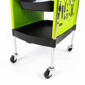 Salon Trolley With 4 Drawers And Cup Holders Green And Black Plastic Cart For Hair Styling <b>Tools</b> Easy Moving - Product Image 4