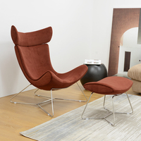 Luxueux salon en cuir salon Relax chaise canapé escargot doux loisirs cuir chaise longue et pouf