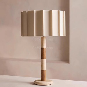 Minimalist Floor <b>Lamp</b> With Pleated Fabric Shade Led Light Source E27 Base For Hotel Rooms And <b>Studies</b> - Product Image 4