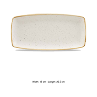 Plateau de service rectangulaire Barley White 29,5 × 15 cm Churchill Stonecast Swhsop11