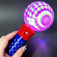 Baguette Magique LED en Gros avec Poignée Drapeau USA, Lumineuse, pour Fêtes et Événements du Jour de l'Indépendance