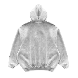 Sudadera con Capucha Oversize Unisex de Felpa Francesa 100% Algodón Gris Personalizada con Cremallera, Estampada y Bordada, de Alta Calidad al por Mayor - Product Image 3