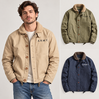 Blouson Bomber Décontracté pour Homme 100% Coton Rembourré, Doublure Polaire Épaisse, Fermeture Éclair, Coupe-Vent, Écologique, Veste de Travail