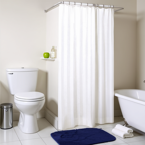 Cortina de ducha de tela de 180 x 200 cm, blanca, de doble cara, para baño - Product Image 3