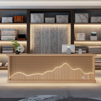 Comptoir incurvé pliable laqué minimaliste moderne pour réception d'hôtel magasin de détail service à la clientèle utilisation de bureau et d'hôpital