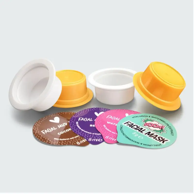 Yougurt Pp/pet/ps fincan ısı mühür folyo yoğurt kapağı için özel kesim kesim kabartma alüminyum folyo kağıt kapak