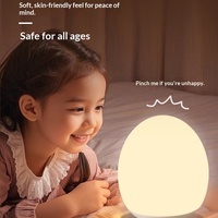 Lámpara Nocturna de Silicona para Bebés, Protección Ocular, Lámpara de Noche para Dormitorio Infantil, Lámpara de Mesa Recargable Relajante