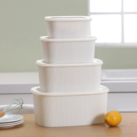 Boîtes de conservation alimentaire rectangulaires en plastique avec couvercles pour fruits, légumes et organisation du réfrigérateur