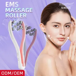 360 degree rotation ems roller massager v face roller beauty instrument care anti wrinkles face beauty massage tool roller