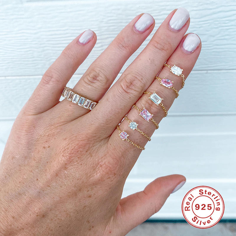 Personalized Opal Adjustable Chain Ring 925 Sterling Silver Heart