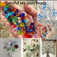 Perles décoratives en verre givré coloré de 300g, accessoires de décoration bohème pour la plage et le bord de mer, cadeaux DIY, accessoires en verre givré