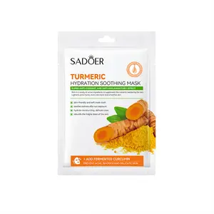 SADOER New Arrival Hydrating Moisturizing Skin Care Lighten Soothing Organic Turmeric Facial Mask With Anti-Inflammatory