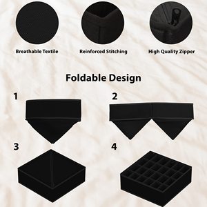 Organiseur de tiroir personnalisé pour vêtements, lot de 4 bacs de rangement pour commode, organisateurs de placard pour chambre d'enfant et séparateurs de rangement - Product Image 5