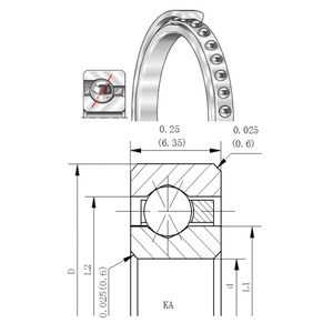 Độ chính xác cao hàng duy nhất Robot bốn điểm góc liên hệ vòng bi Phần mỏng mang bóng với P6 đánh giá chính xác - Product Image 3