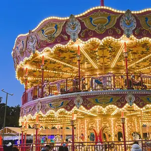 カルーセル遊園地ダブルデッキメリーゴーラウンドカルーセル馬