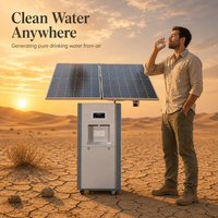 Générateur d'eau atmosphérique solaire intelligent 100L, machine portable AWG pour produire de l'eau pure chaude, froide et glacée